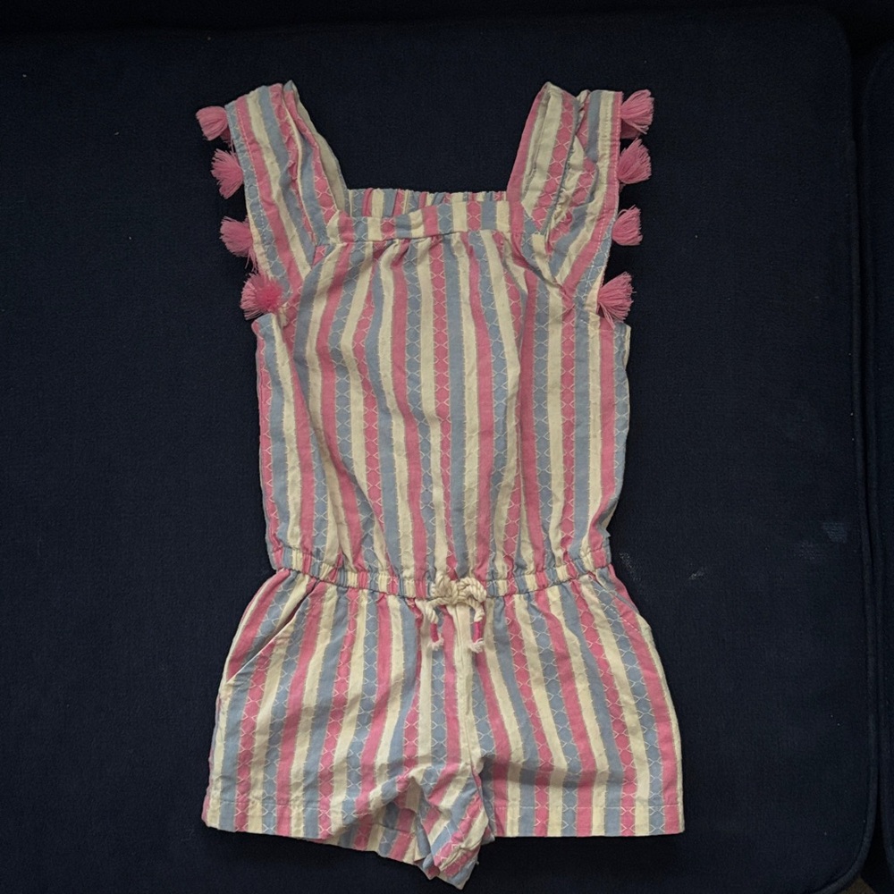 Epic Threads Pink and Cream Striped Kids Romper